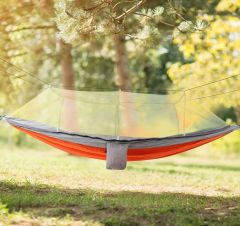 Hamak 7410 Fileli ve Cibinlikli Pro Hamak 190x70cm Turuncu-Gri