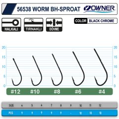 Owner 56538 Worm BH-Sproat BC Olta İğnesi