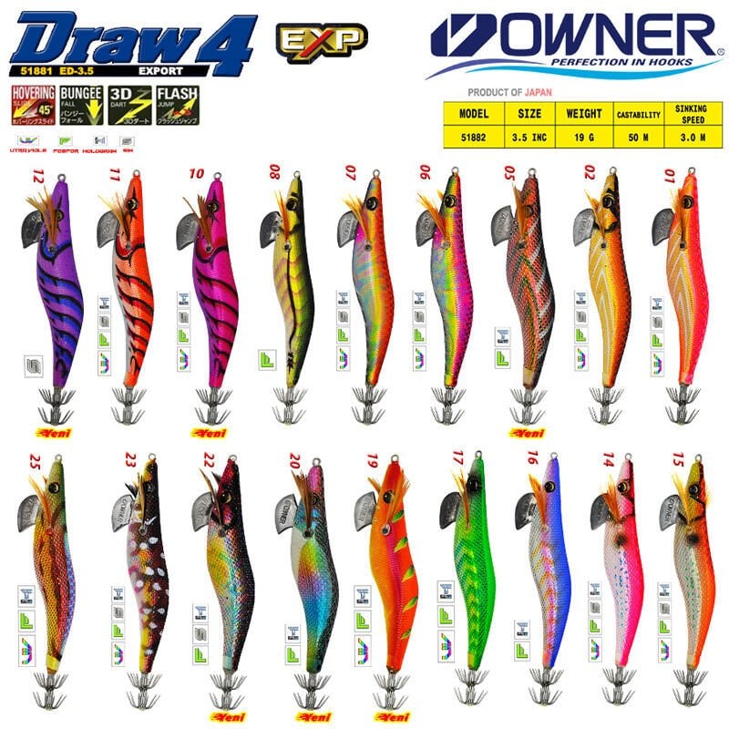 Owner 51881 DRAW SQUID ED-3 10,5 CM Kalamar