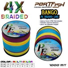 Portfish Bango 4 Kat İp Misina 1000 mt Ebruli