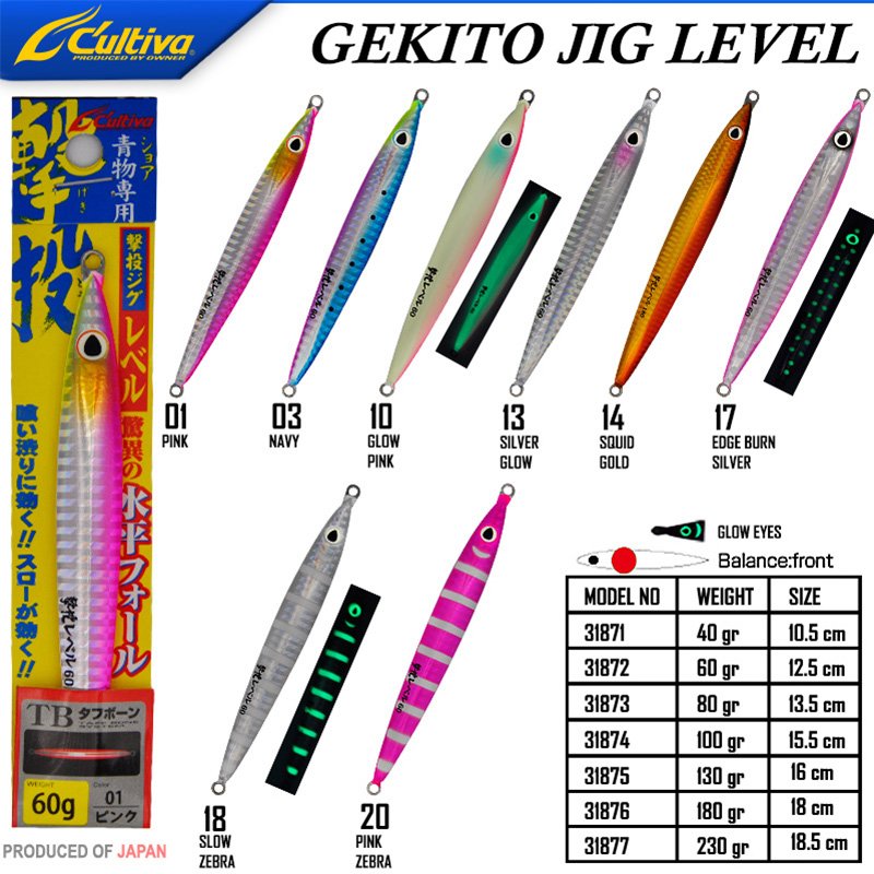 Cultiva  31876 Gekito Jig Level 180g 18.0cm