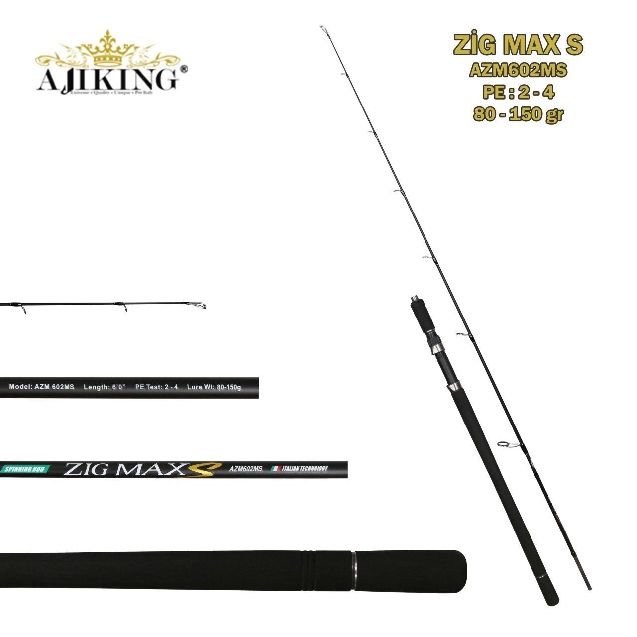 Ajiking Zigmax S 602Ms 180 cm Pe2-4 Slow Jig Kamış